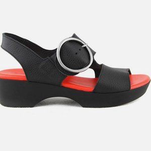 Arche black KIMOSK sandal 41 red sole NEW platform w/chunky heel